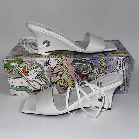 Jeffrey Campbell Shoes - NEW Jeffery Campbell Wedge Sandals Gladiator Ready 2 Go White Women's 5 $140